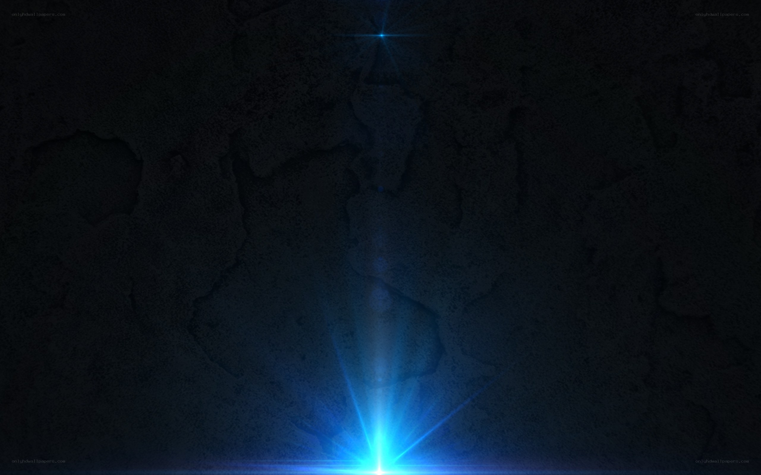 blue light on dark wall