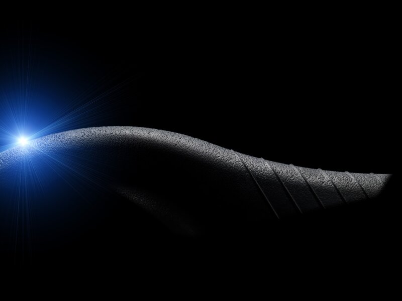 blue light on textured surface