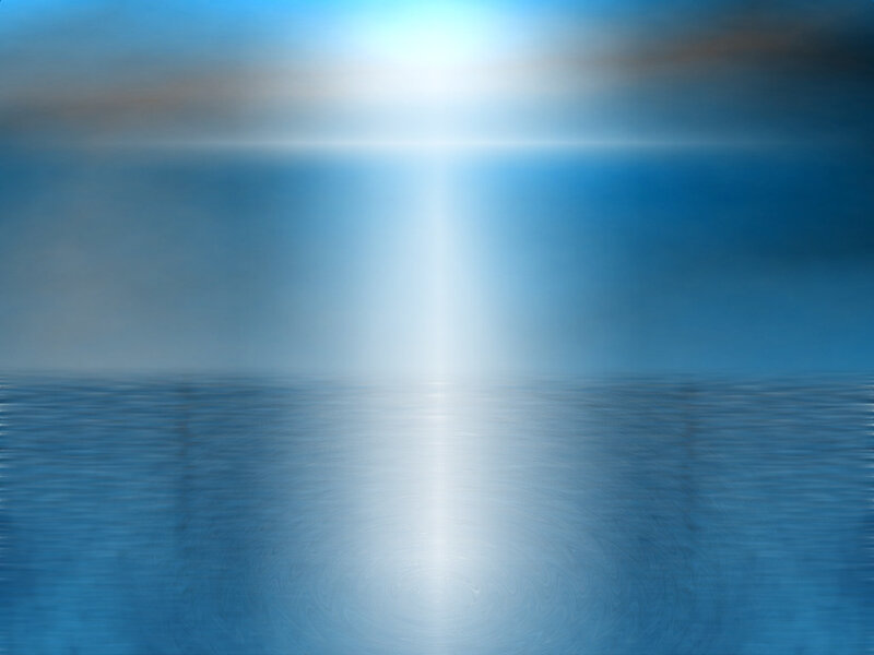 blue light over water