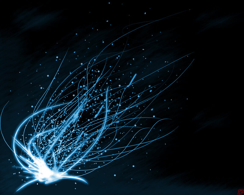 blue light particle burst