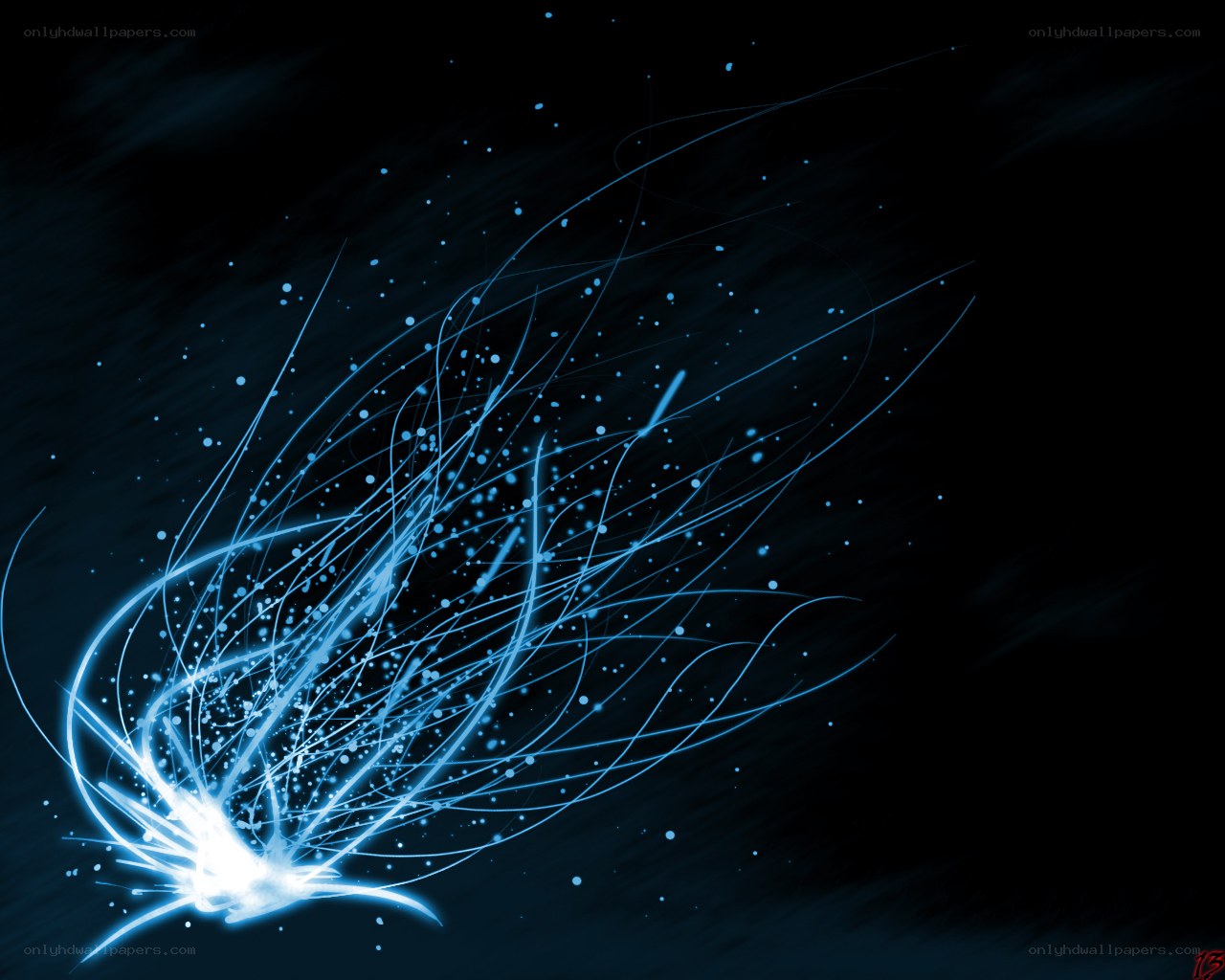 blue light particle burst