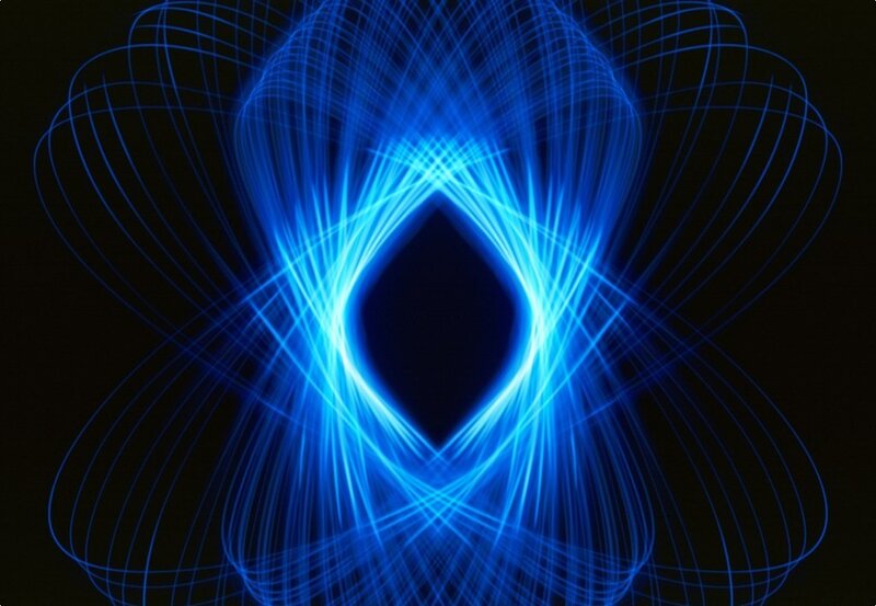 blue light patterns on black