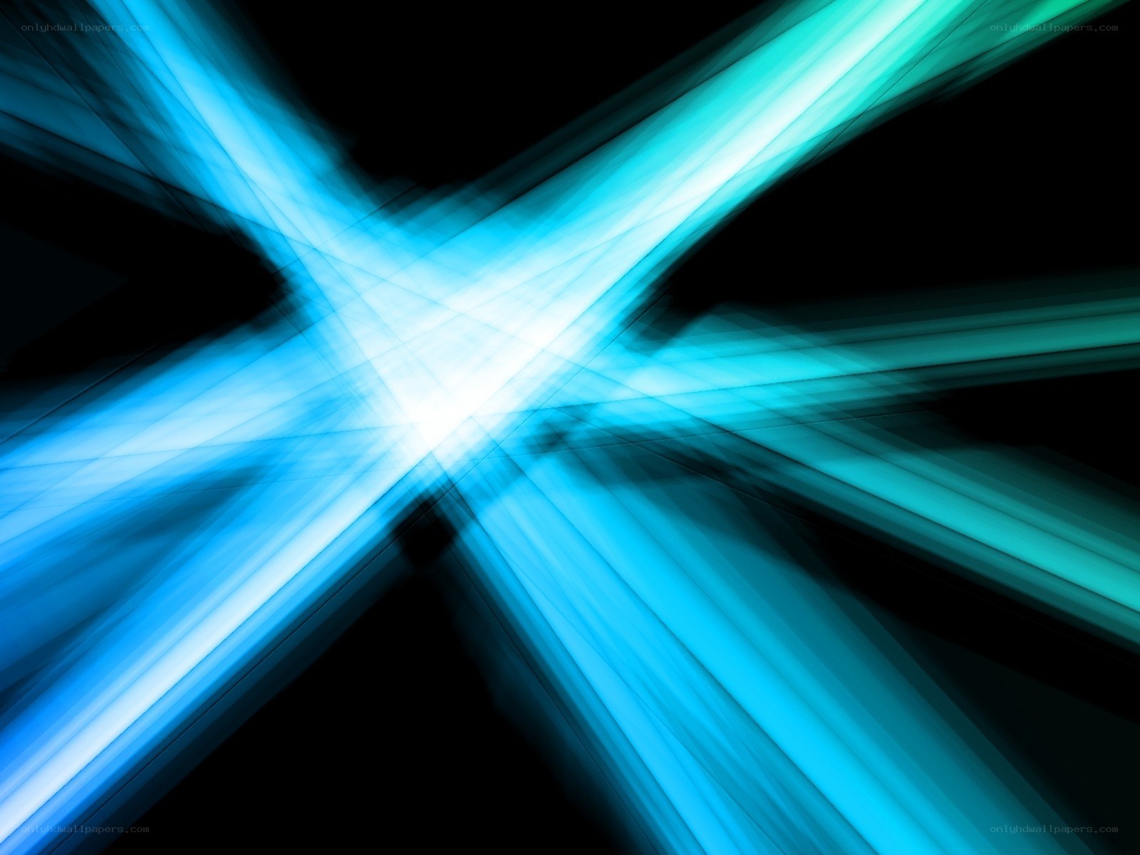 blue light rays crossing
