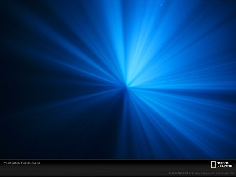 Blue light rays from center