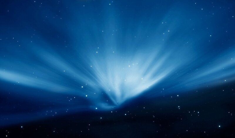 blue light rays in space