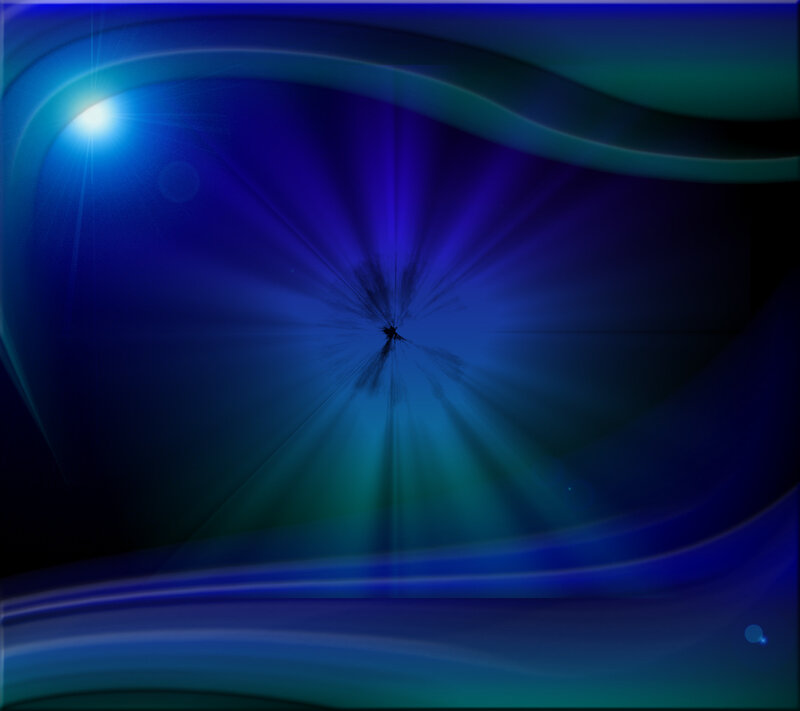 Blue Light Rays in Space — Dramatic