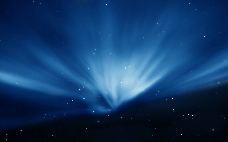 Blue Light Rays in Space — Night