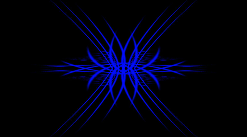 blue light rays on black