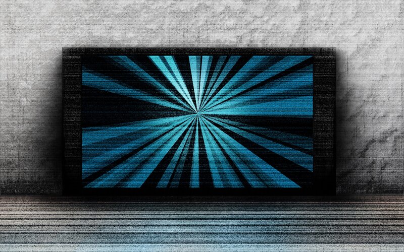 Blue light rays on screen
