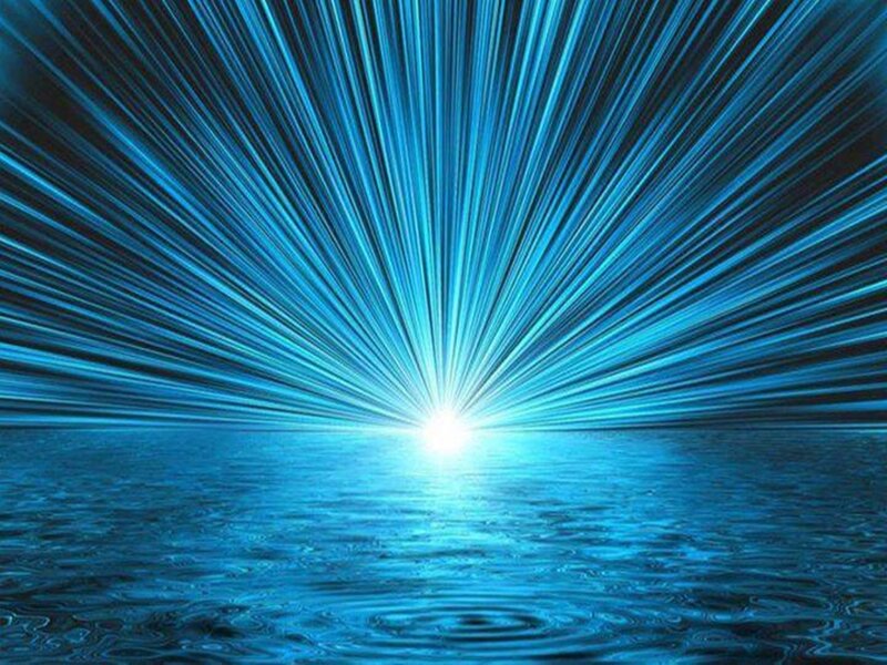Blue Light Rays on Water