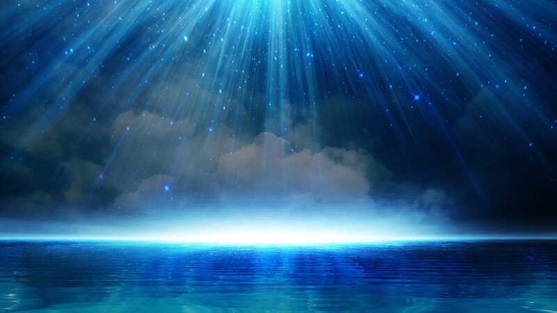 Blue Light Rays over Water — Serene