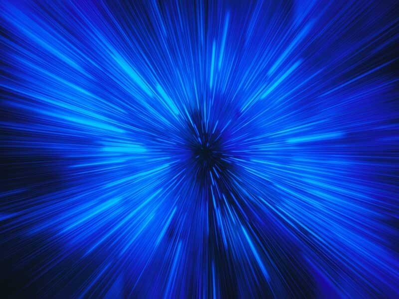Blue Light Rays Radiating — Dynamic, Abstract