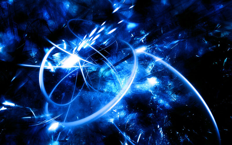 Blue Light Rings — Energetic, Digital Art, Circles