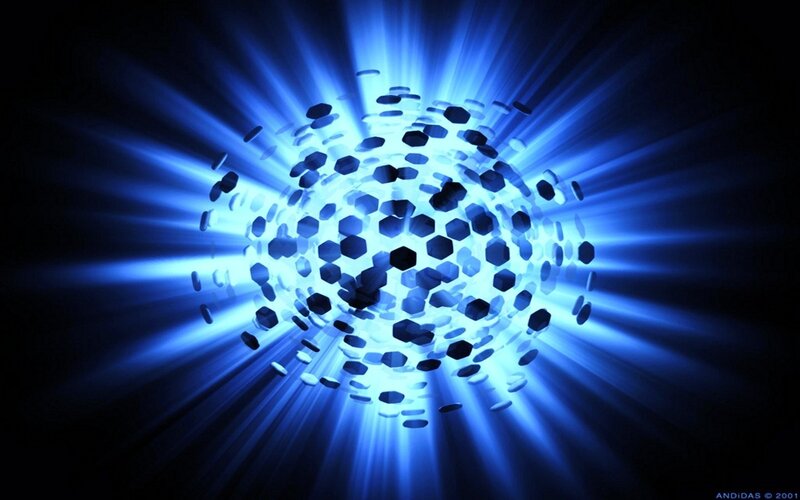 blue light sphere explosion