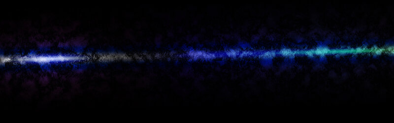 blue light streak across dark sky