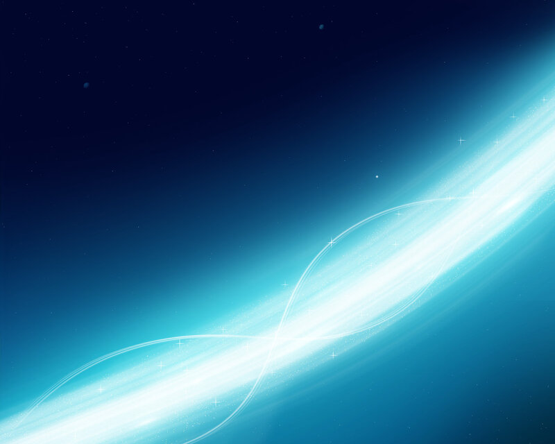 Blue light streak in space