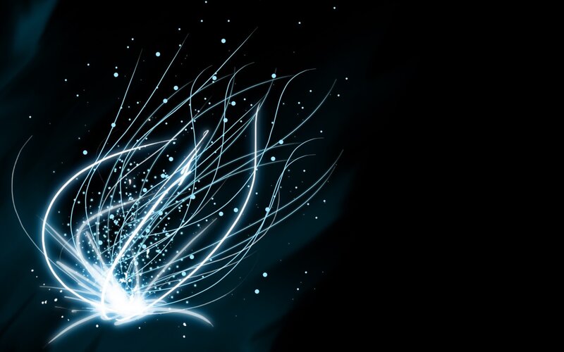 Blue Light Streaks and Particles — Black