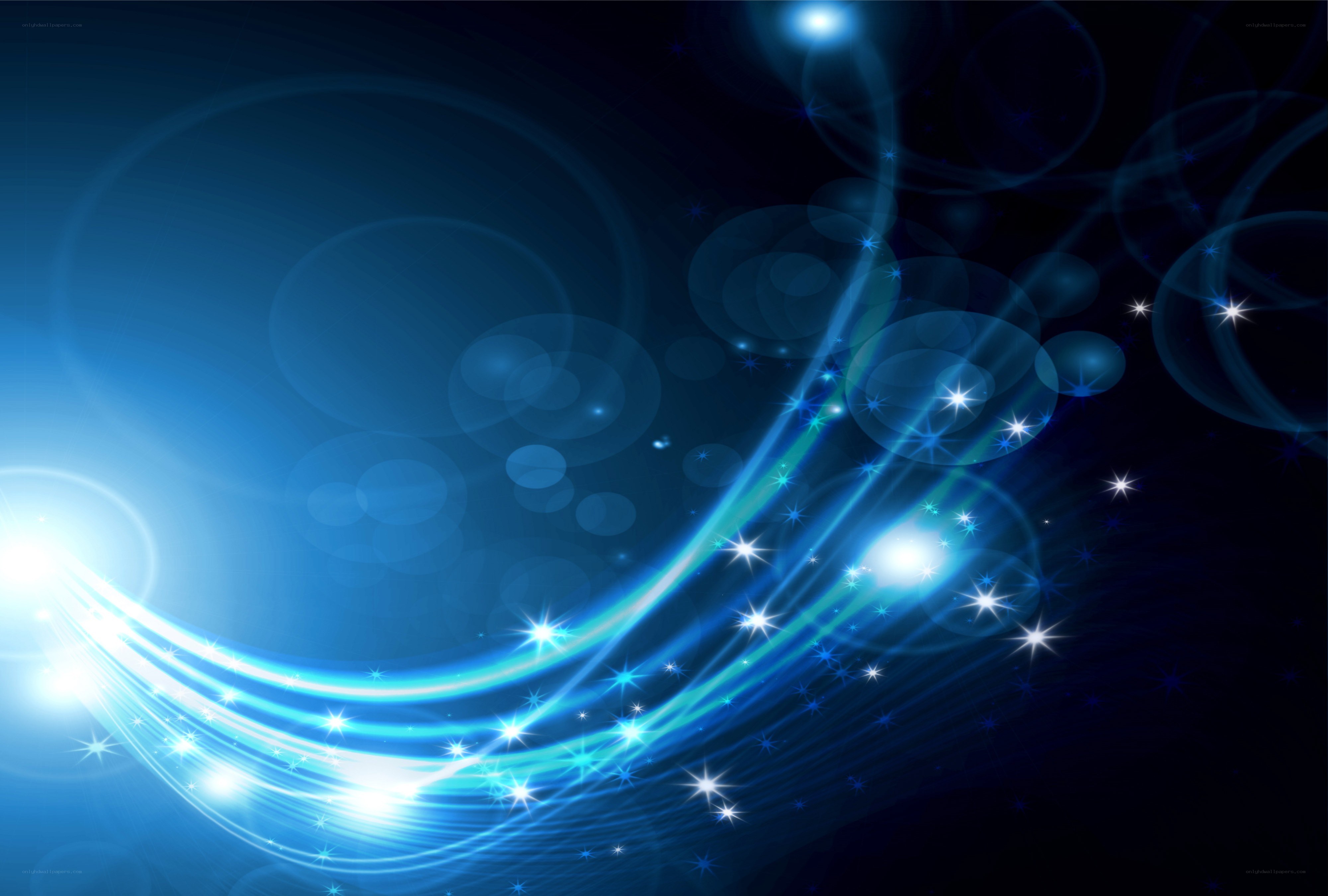 blue light streaks and stars
