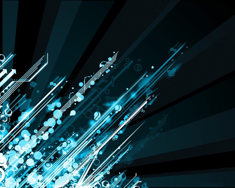 Blue Light Streaks — Black, Dynamic, Abstract, Circles