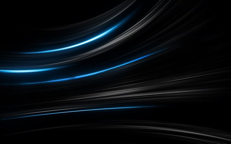 Blue Light Streaks — Black, Dynamic, Abstract, Light Trails