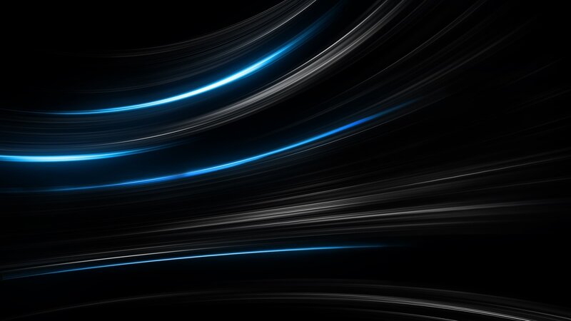 Blue Light Streaks — Black, Dynamic, Abstract, Lines