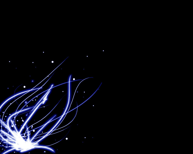 Blue Light Streaks — Black, Dynamic, Night, Digital Art