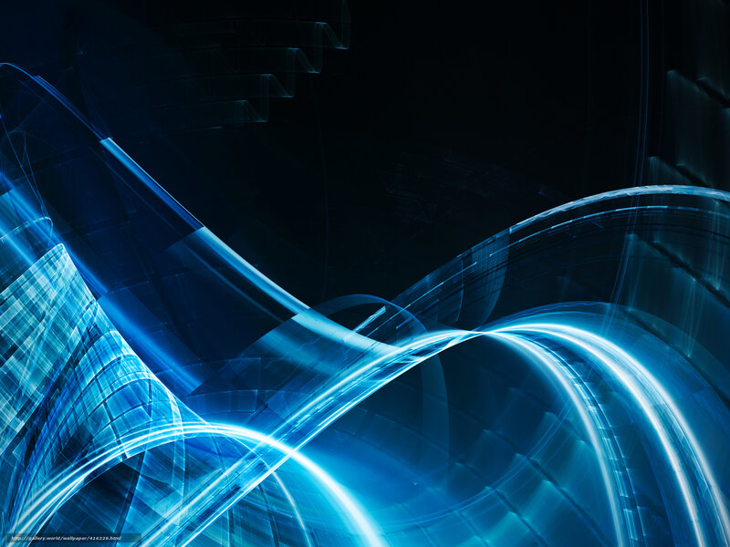 Blue Light Streaks — Dynamic, Abstract, Curves, Dark Background