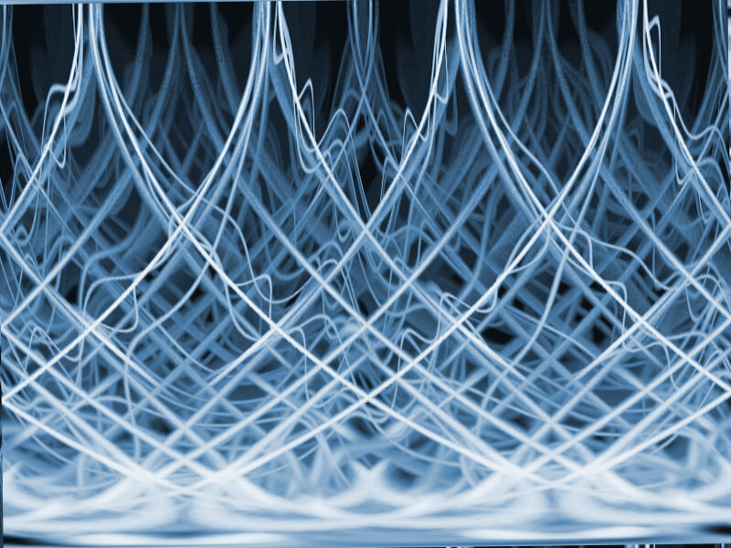 Blue Light Streaks — Dynamic, Abstract, Lines, Dark Background, White, Black