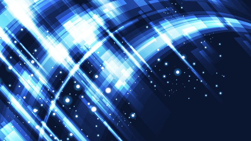 Blue Light Streaks — Dynamic, Abstract, Lines, Dots, White