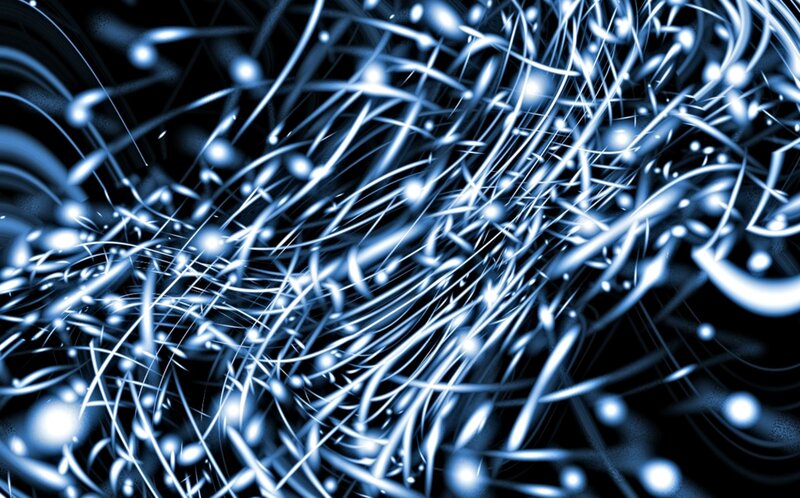 Blue Light Streaks — Dynamic, Abstract, Lines, Particles