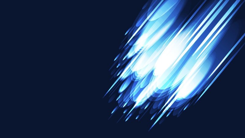 Blue Light Streaks — Dynamic, Abstract, Motion, Darkness, White, Black