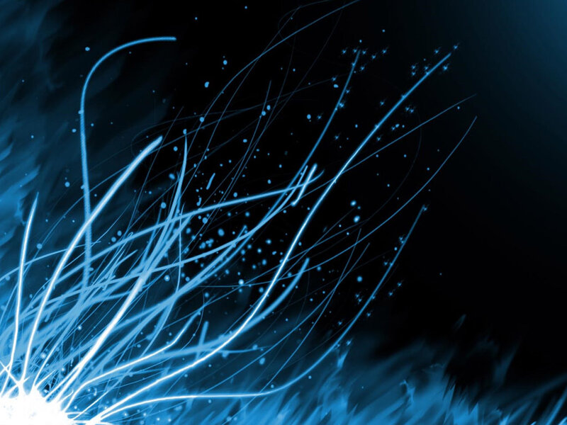 Blue Light Streaks — Dynamic, Digital Art, Particles, Darkness