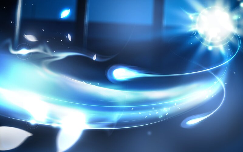 Blue Light Streaks — Energetic, Digital Art, Particles, Glow