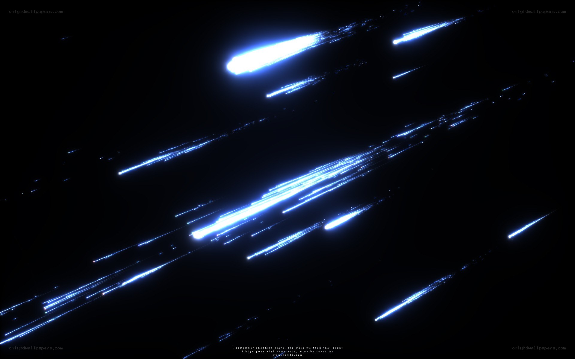 blue light streaks in dark space