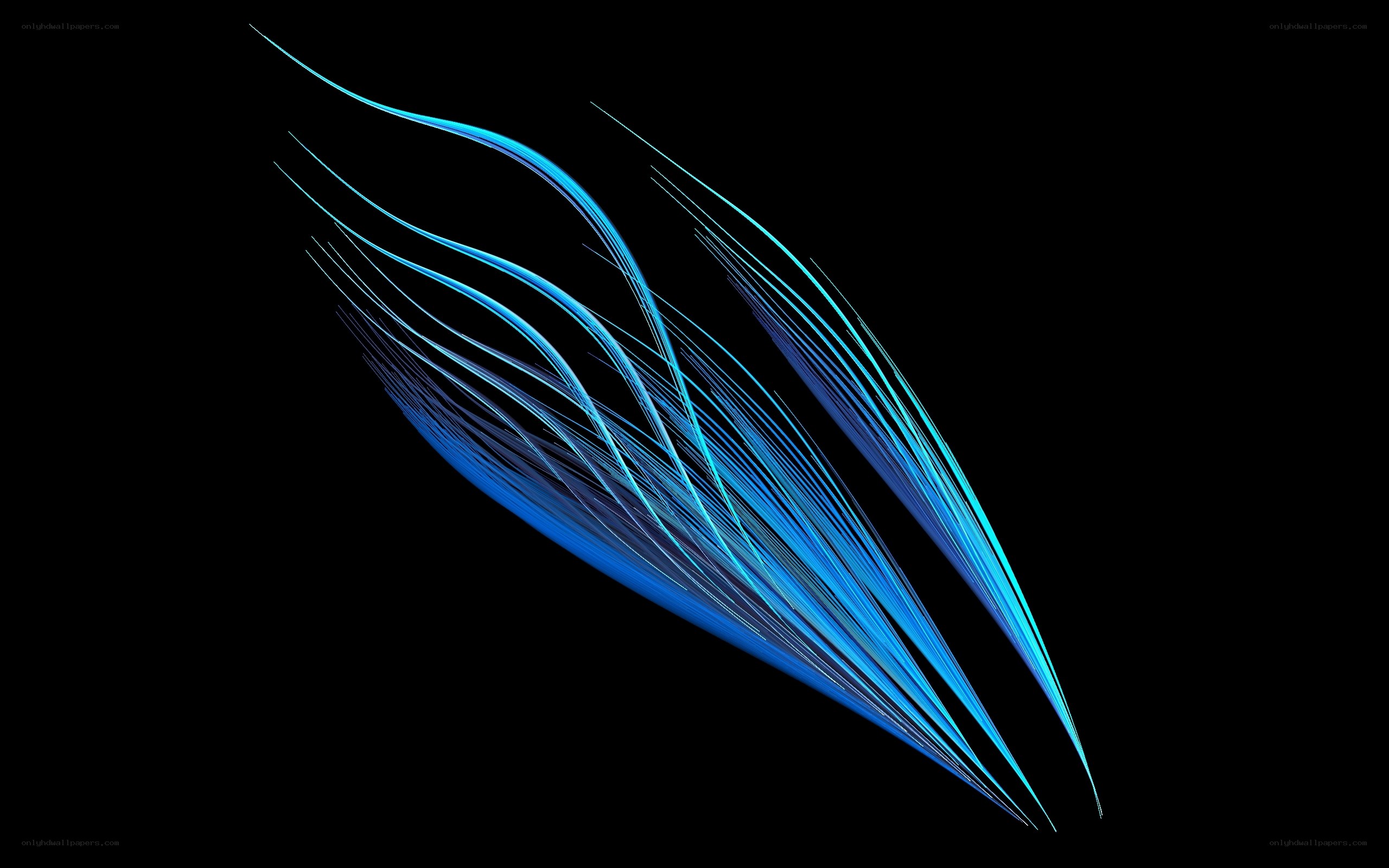 Blue light streaks on black