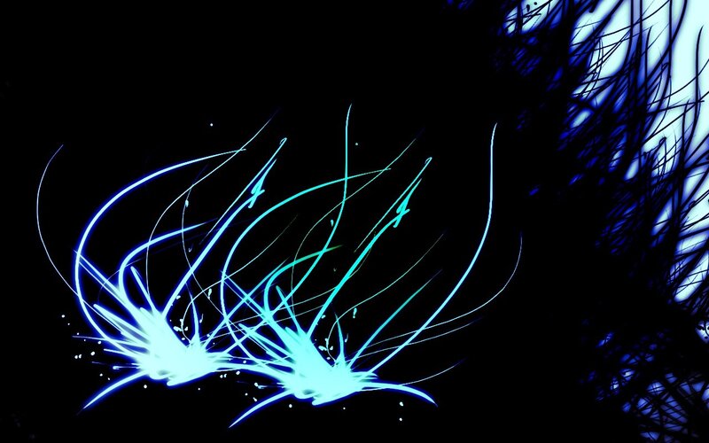 blue light streaks on black