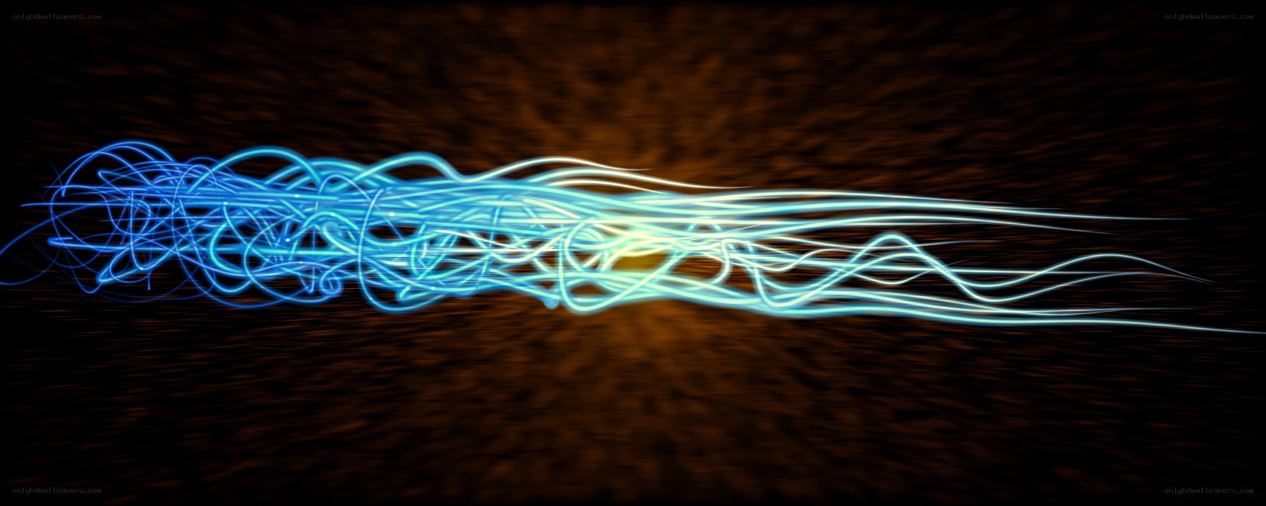 blue light streaks on dark background