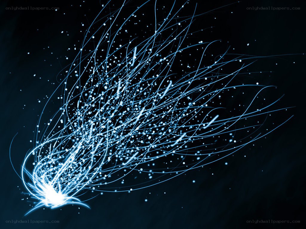 blue light streaks on dark background