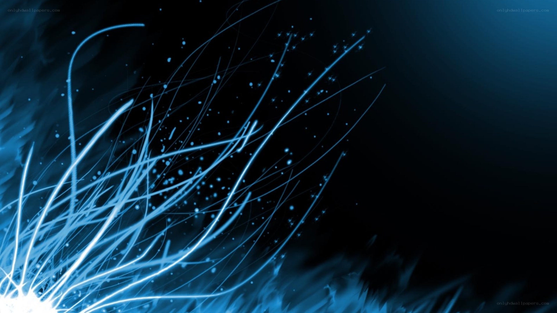 blue light streaks on dark background