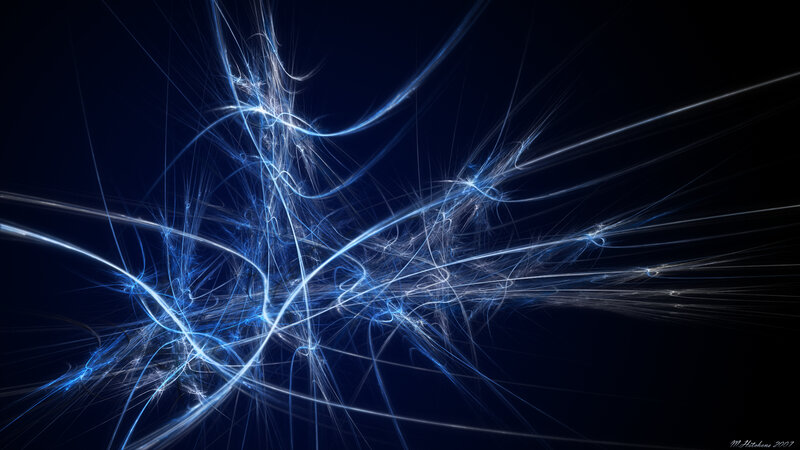 Blue Light Streaks on Dark — Dynamic, Abstract, Lines, Darkness