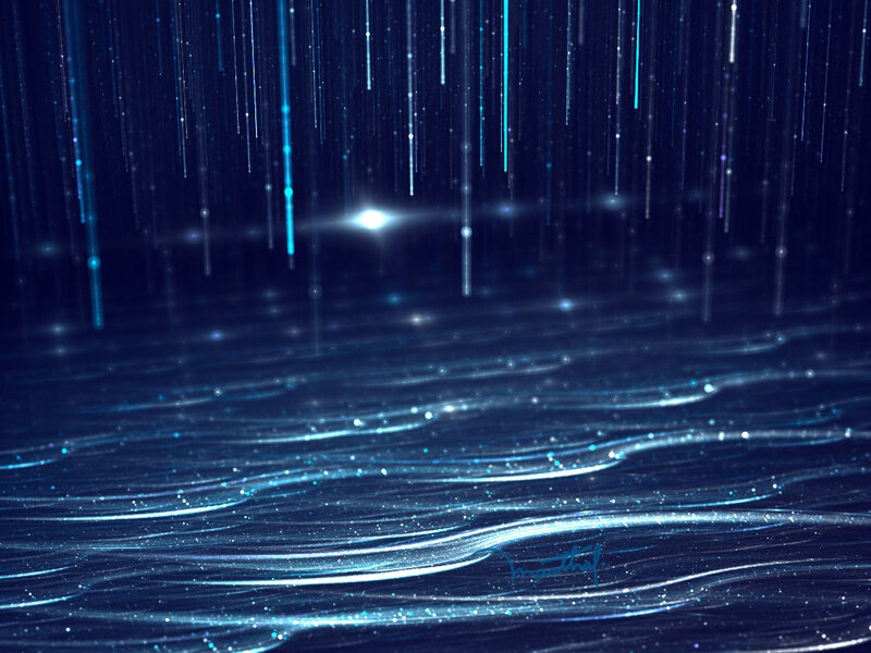 Blue Light Streaks on Dark Surface