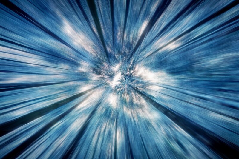 Blue Light Streaks Radiating