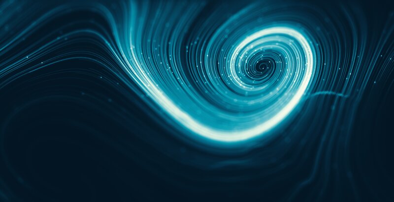 Blue Light Swirl — Dynamic, Digital Art