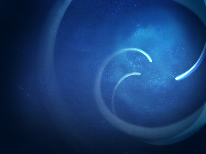 blue light swirl in space