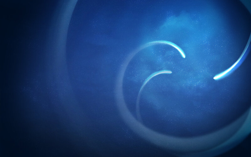 blue light swirl in space