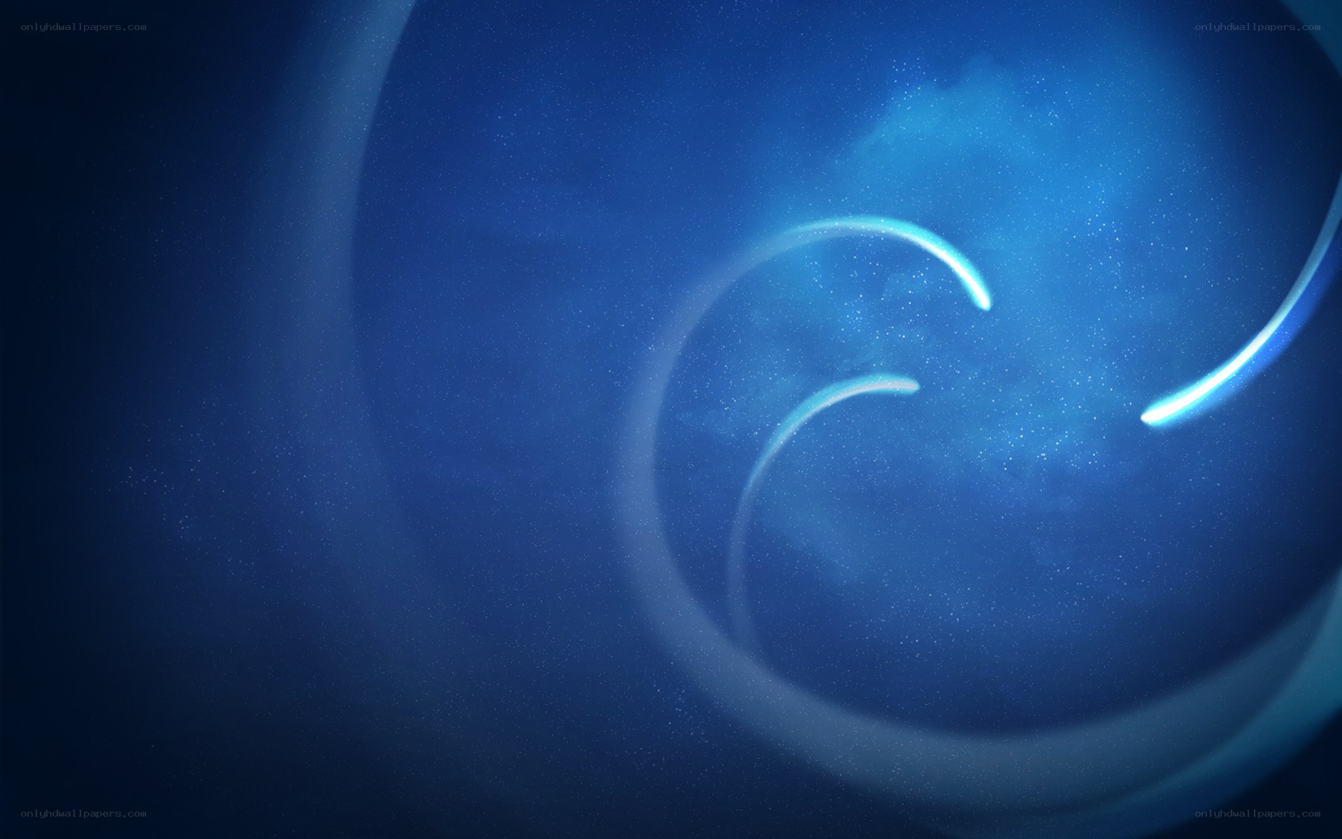 blue light swirl in space