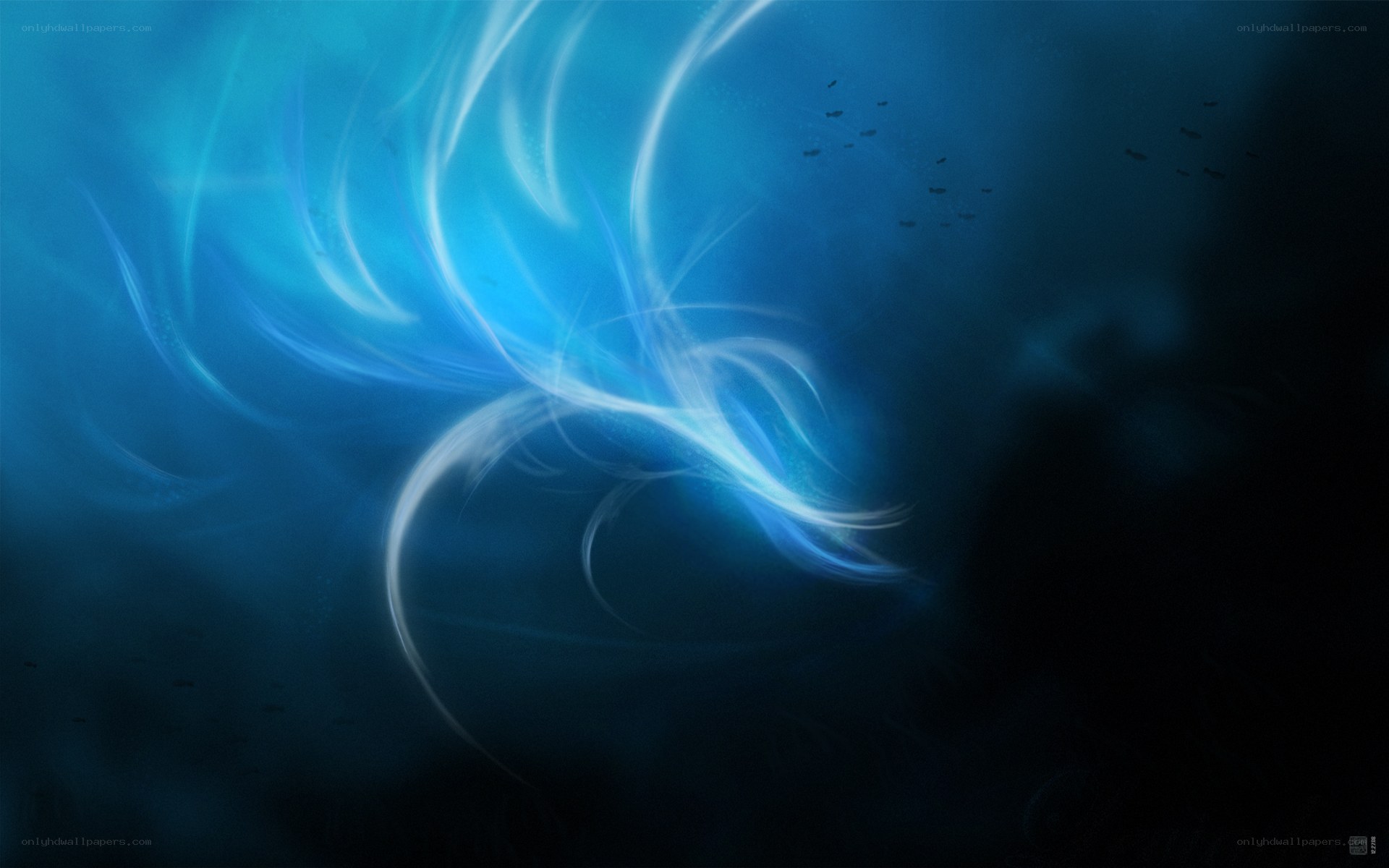 blue light swirl underwater