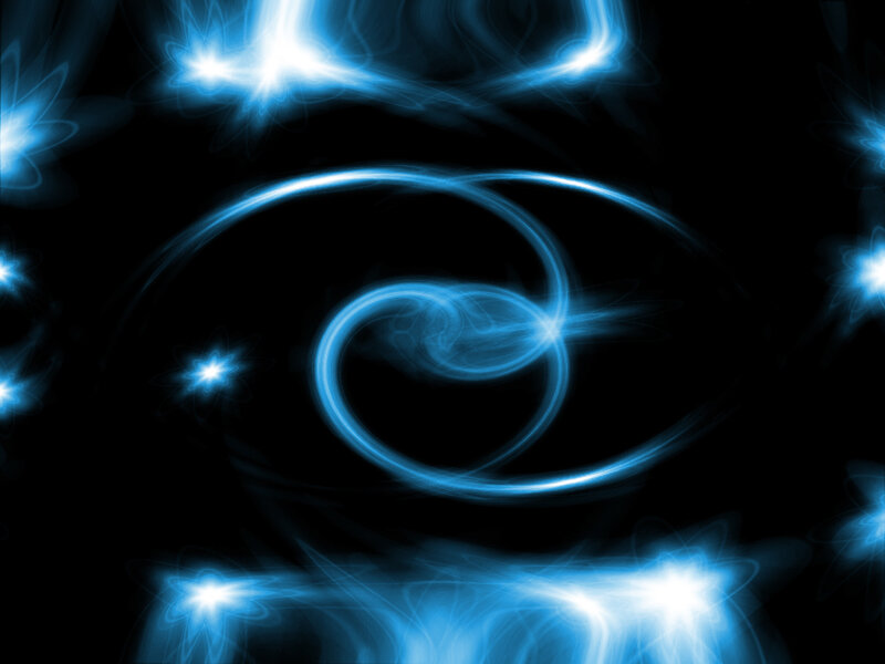 blue light swirls and stars