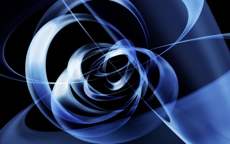 Blue Light Swirls — Dynamic, Abstract, Dark Background