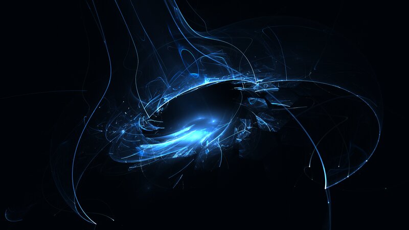 Blue Light Swirls — Dynamic, Abstract, Light Trails, Dark Background